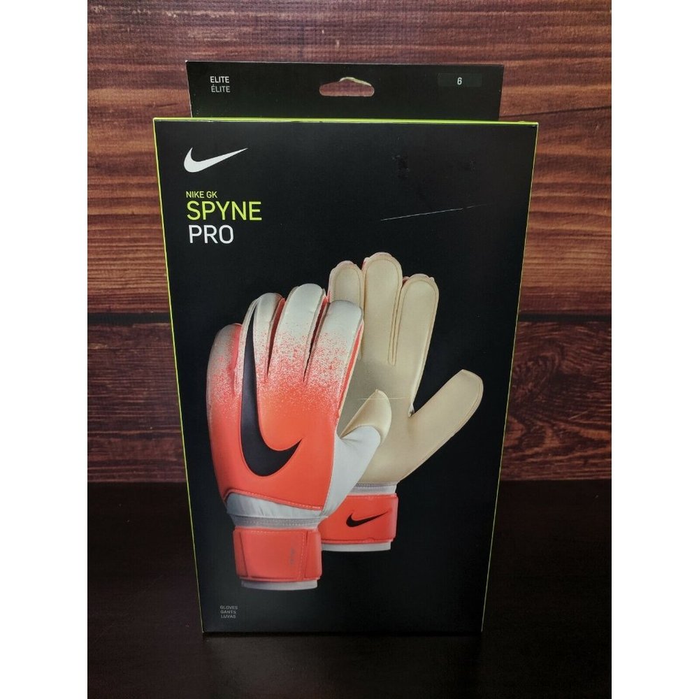 Nike GK Spyne Pro Elite size 6 Goalkeeper Gloves Orange White GS3376-100